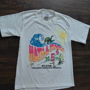 Vintage Jude Math A Thon T Shirt - Youth Sz 14-16 - Cool neon graphics